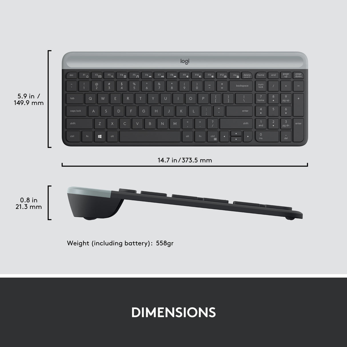 Logitech MK470 Slim Wireless Tastiera e Combo del mouse