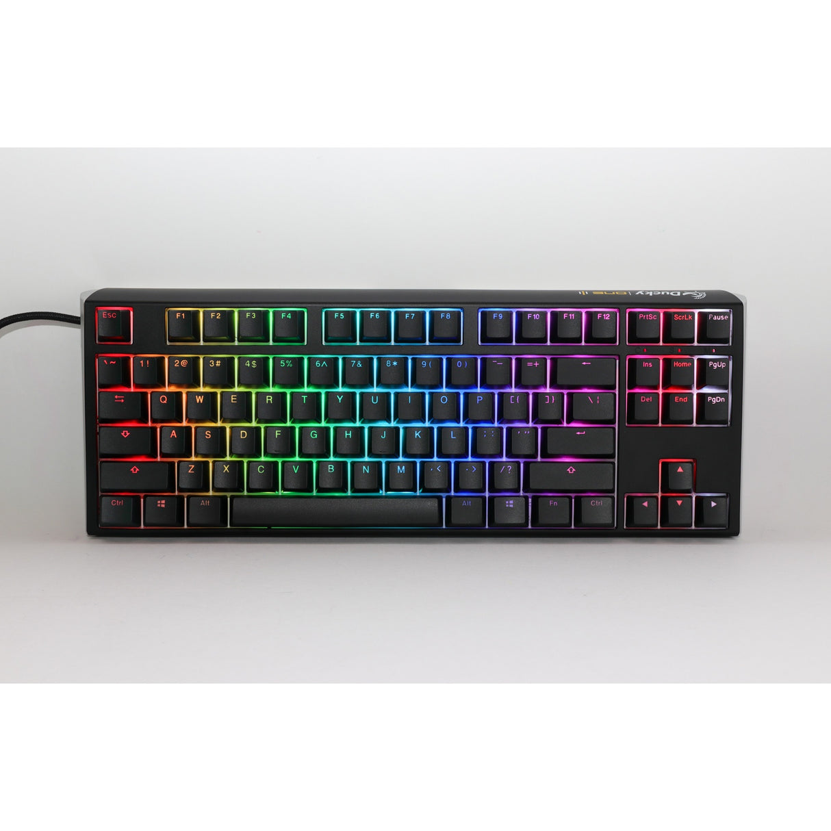 Ducky One 3 Classic TKL, keyboard (black white, US layout, Cherry MX Speed Silver, RGB LED, double-shot PBT, hot-swappable, Quack Mechanics, 80%)