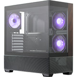 Cooler master elite 690 wood midi tower behuizing (zwart houtkleur | 2x usb-a | 1x usb-c | rgb | tempered glass)