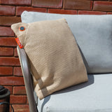 Cozy una knitted 45 x 45 cm wireless heated cushion (light beige, 5000 mAh power bank)