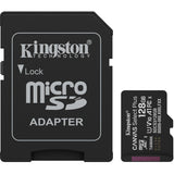 Kingston Canvas Select Plus 128 GB MicroSDXC memory card (black, UHS-I U1, Class 10, V10, incl. SD adapter)