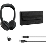 Jabra Evolve2 65 Flex Duo, MS On-Ear Headset (black, stereo, USB-C, Link380c, Microsoft Teams)