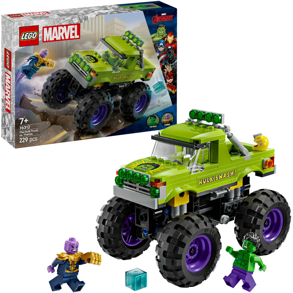 Lego marvel 76312 the Hulk truck vs. thanos