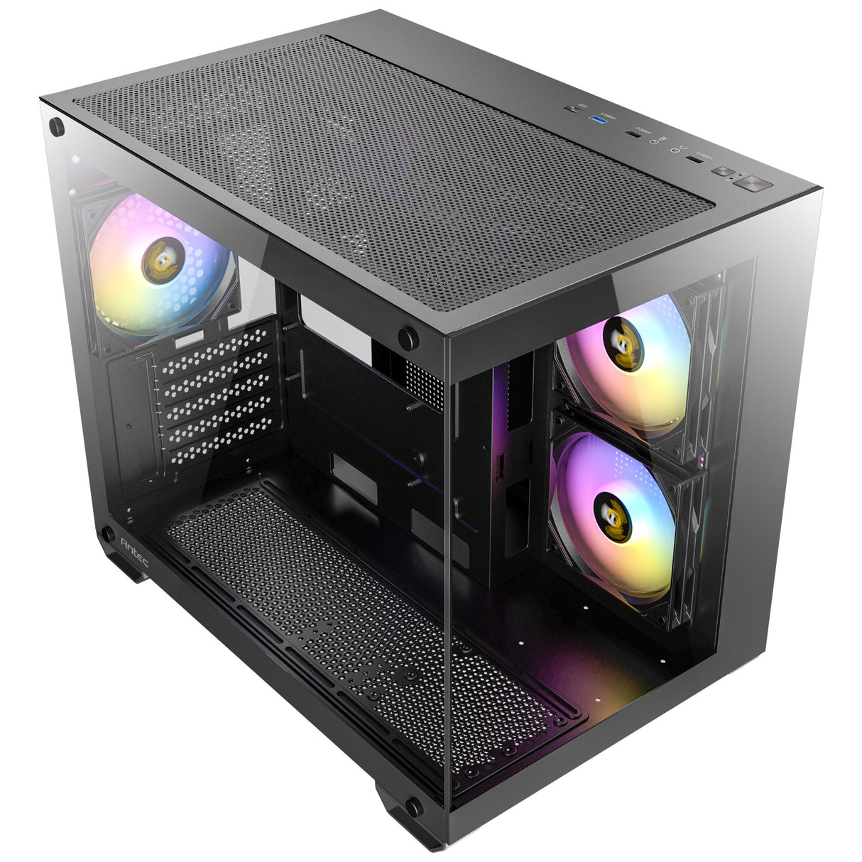 Caixa minitorre Antec cx600m argb (preta | 3x usb-a | vidro temperado)