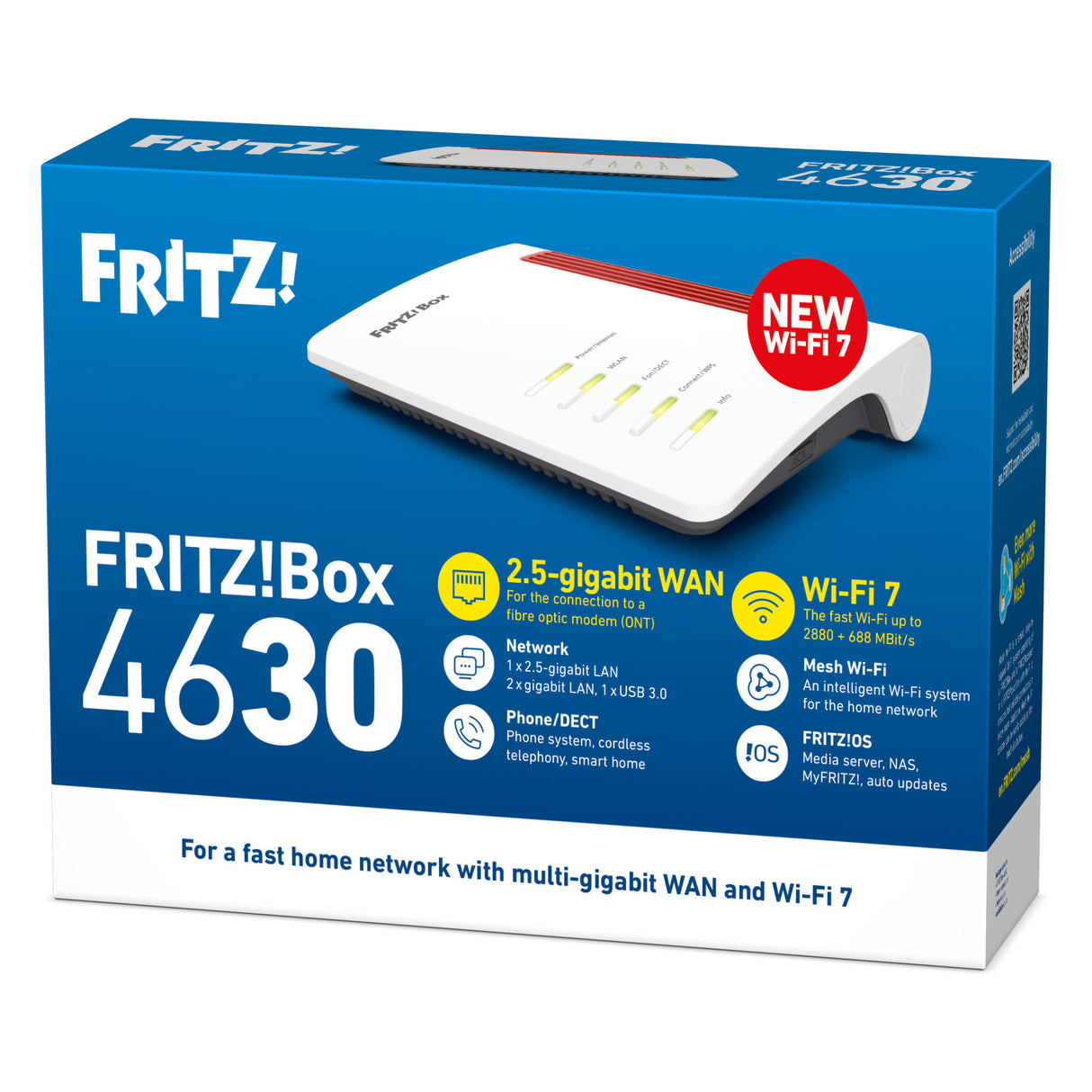 Fritz! Box 4630 Edition International Router (white red, mesh Wi-Fi, 2.5 Gbit/s)