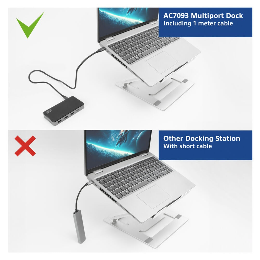 ACT Connectivity USB-C 4K MST Docking Station (black-grey)