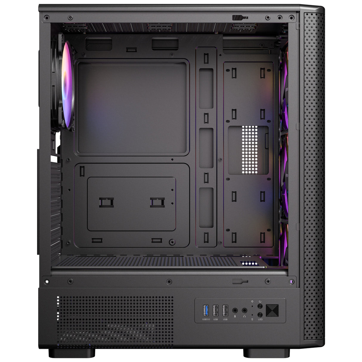 Custodia midi tower Antec vx310 argb (nera | 3x usb-a | vetro temperato)