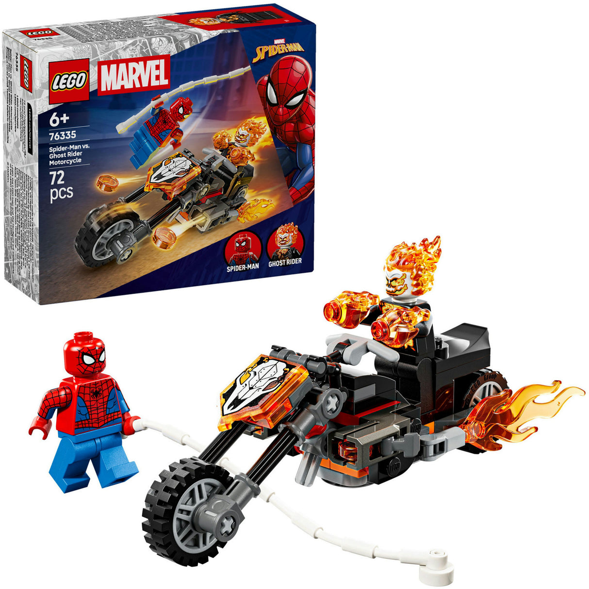 Lego super heroes 76335 marvel spider-man vs. ghost rider motorcykel