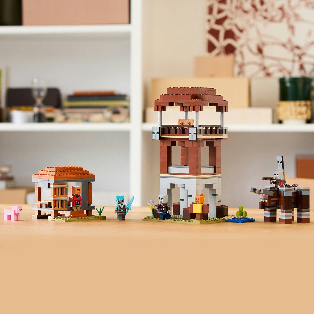 Lego minecraft 21278 – plėšikų forpostas ir naikintojas
