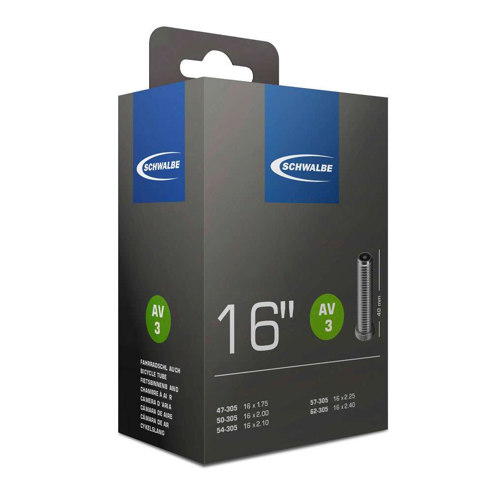 Schwalbe Tubo interno AV3 16 polegadas 47 62-305 16x1.75-2.40 AV 40 mm
