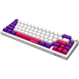 Lorgar kbp70mw, gaming toetsenbord (wit, us lay-out, logar toxic purple, 65%, rgb, hot-swappable, pbt double-shot, bluetooth 2.4ghz usb)