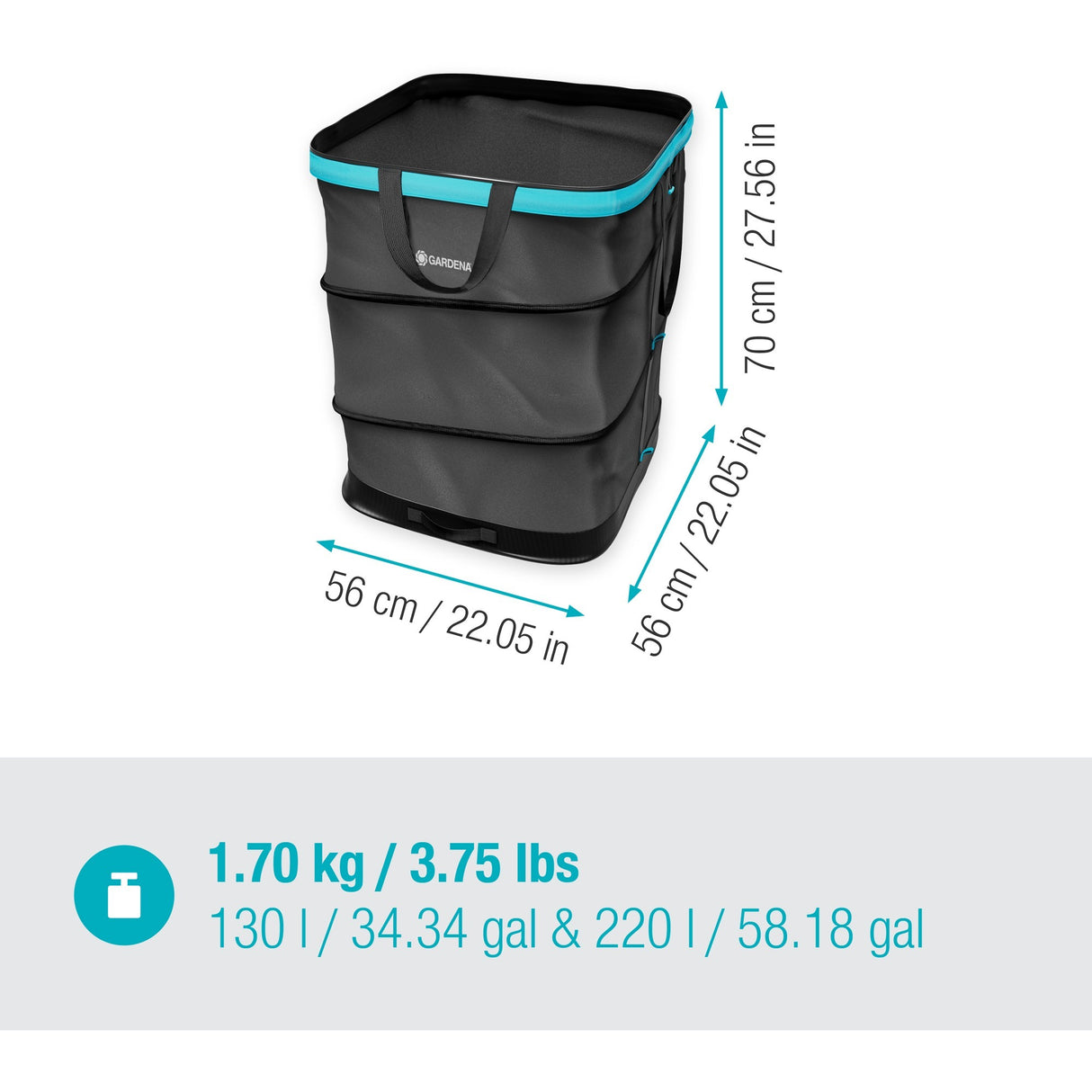 Gardena Garden Waste Pocket Pop-up Rectangular, Size L
