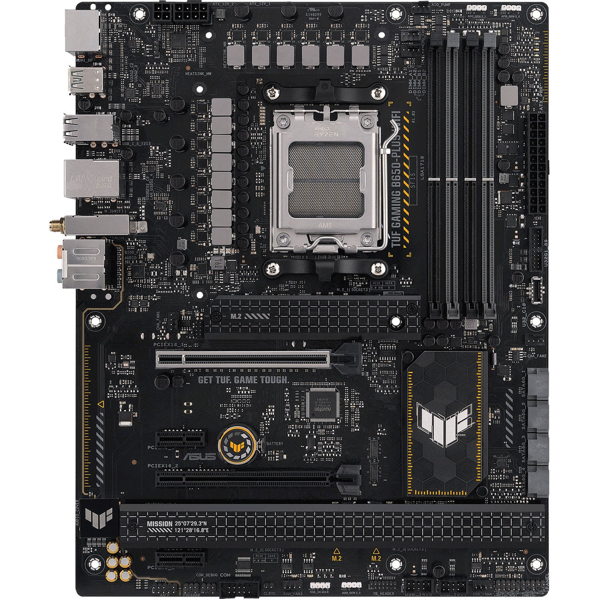 Asus TUF Gaming B650-Plus WiFi Socket AM5 Motherboard (black light orange, RAID, 2.5Gb LAN, Wi-Fi 6, BT 5.2, sound, ATX)