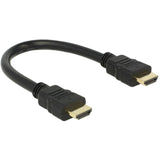 Delock High Speed HDMI with Ethernet - HDMI A male > HDMI A male cable (black, 0.25 meter, 4K)