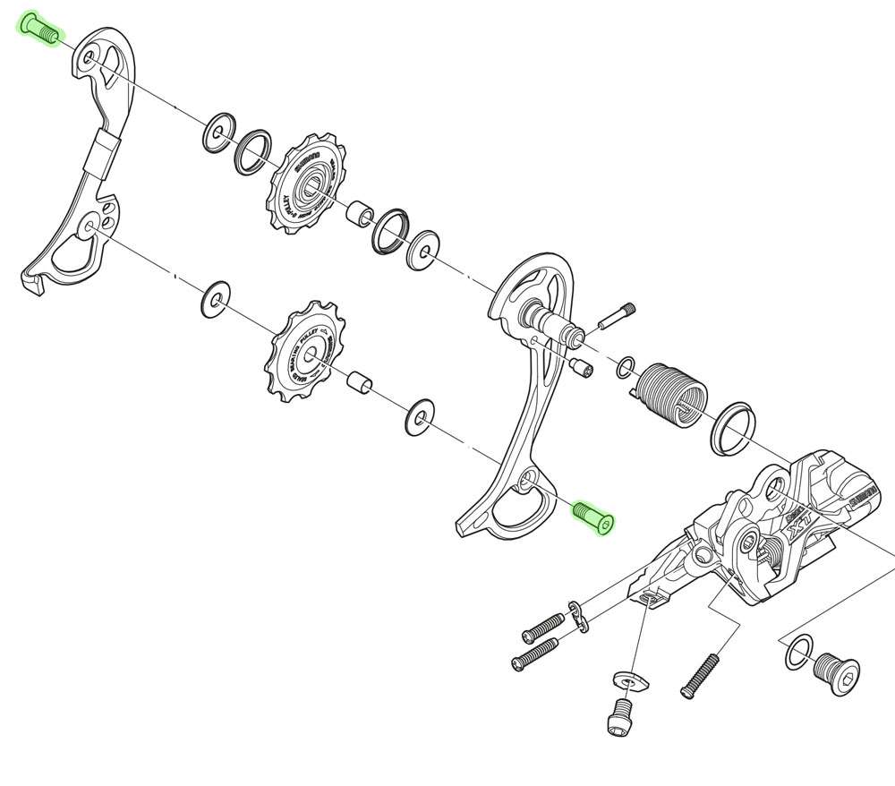 Shimano guide pully bolt for rd-m610 m670 m772 m780
