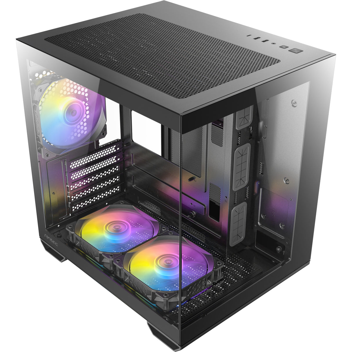 Antec cx60m argb mini tårnhus (sort | 3x usb-a | rgb | hærdet glas)