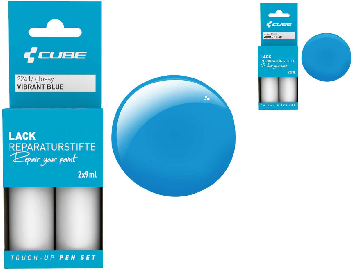 Cube touch-up pen set vibrant blue