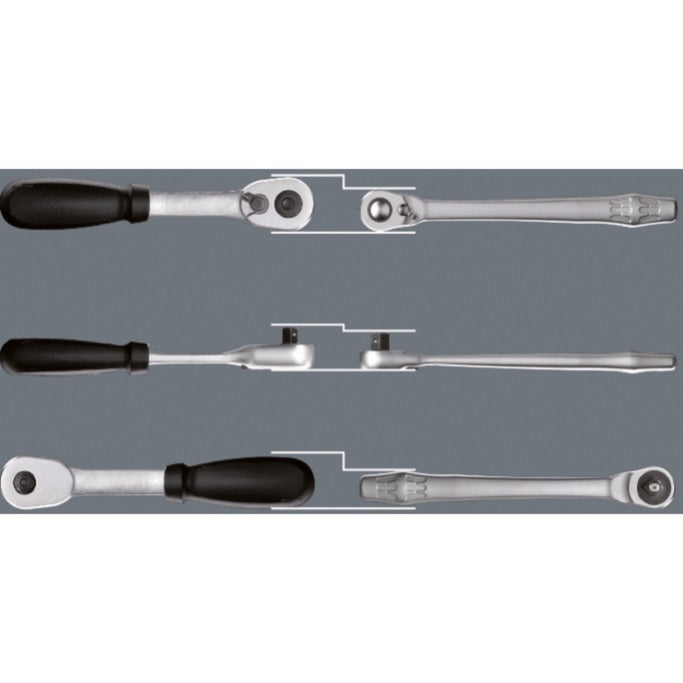 Wera 8100 SA 11 Zyklop Metal Ratchet Set, 28-piece Tool Set (reversing lever, 1/4 inch drive)