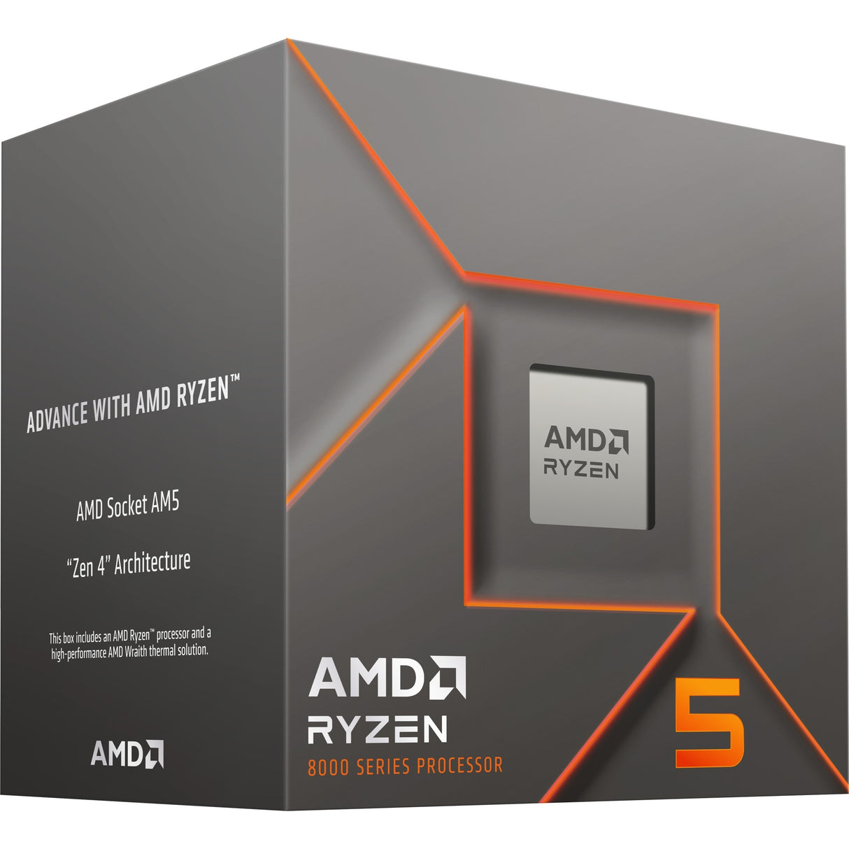 Amd ryzen 5 8400f, 4.2 ghz (4.7 ghz turbo boost) socket am5 processor (unlocked, wraith stealth, boxed)