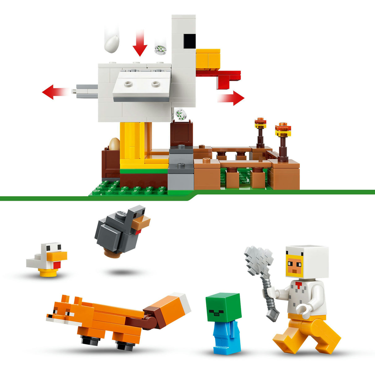 Stavebnice Lego minecraft kuracie farmy