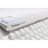 Ducky One 3 Classic Pure White TKL, keyboard (white, US layout, Cherry MX Silent Red, RGB LED, double-shot PBT, hot-swappable, Quack Mechanics, 80%)