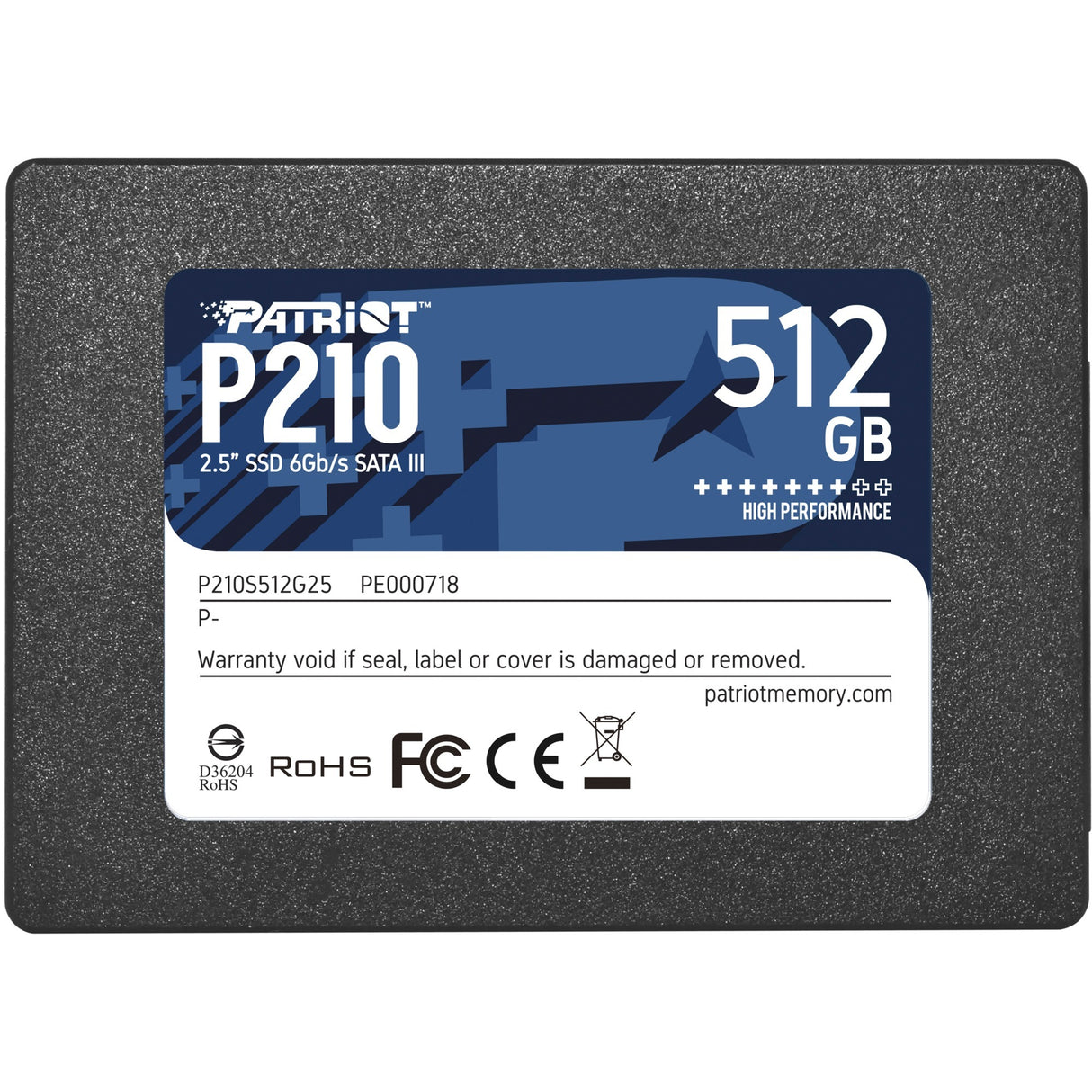 Patriot P210, 512 GB SSD (black, P210S512G25, SATA III)