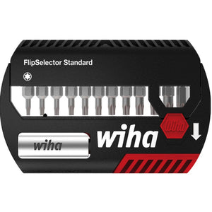Wiha bit set flip selector standard 25 mm (black red, Torx® 13-piece 1 4 c6,3 with belt clip)