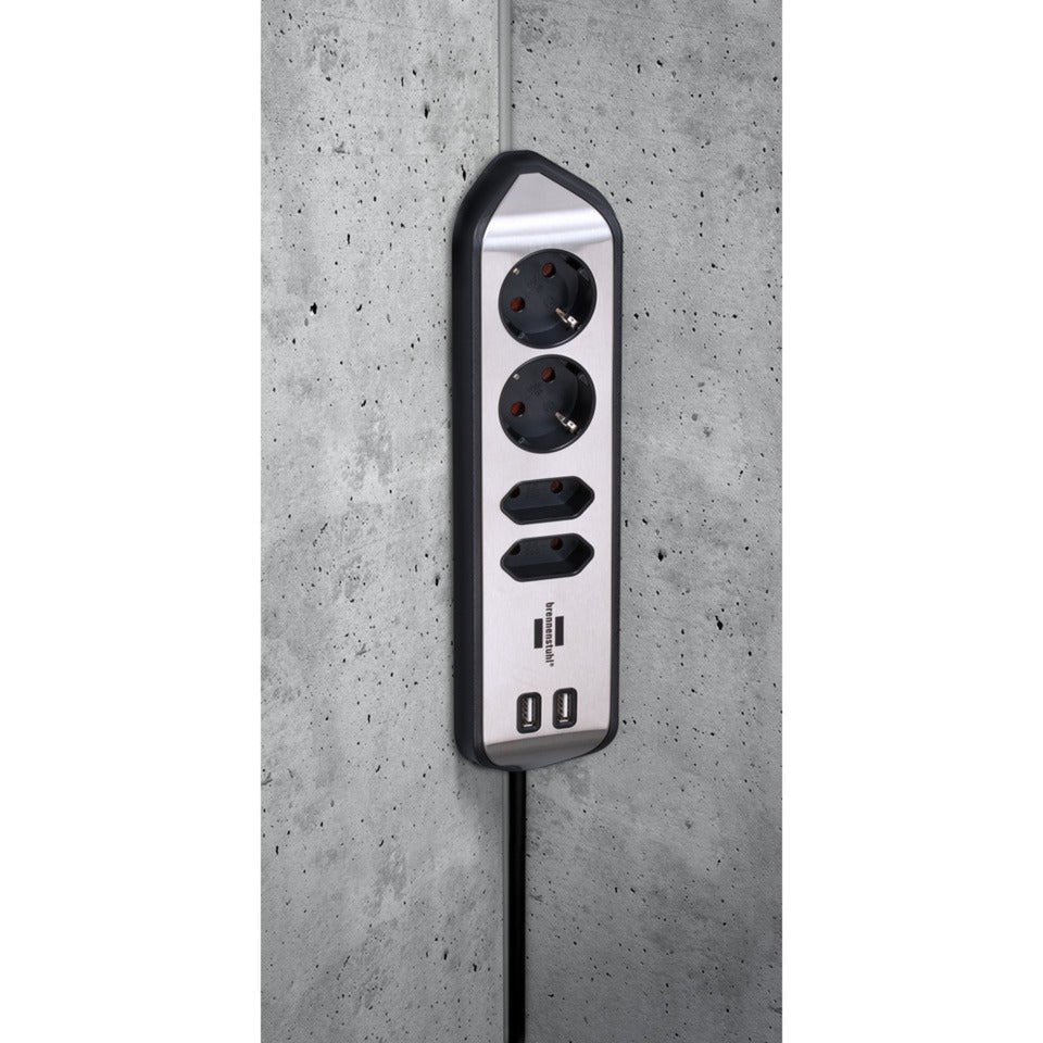 Brennenstuhl brennenstuhl®estilo Corner Power Strip with USB Charging Function 4-way 2x Earthed Socket 2 - 1153590410