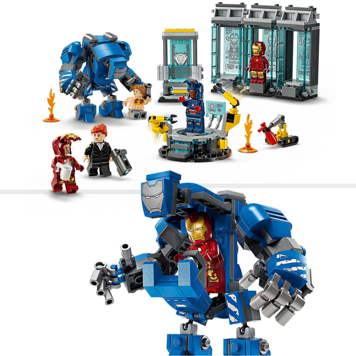 Lego 76315 super heroes marvel iron man's laboratory: armor room
