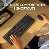Logitech mk295 silent wireless keyboard and mouse combo, desktop set (black, US International)