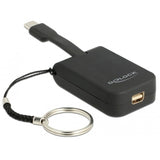 Delock usb-c > mini-displayport adapter sleutelhanger (zwart, 4k 60hz)