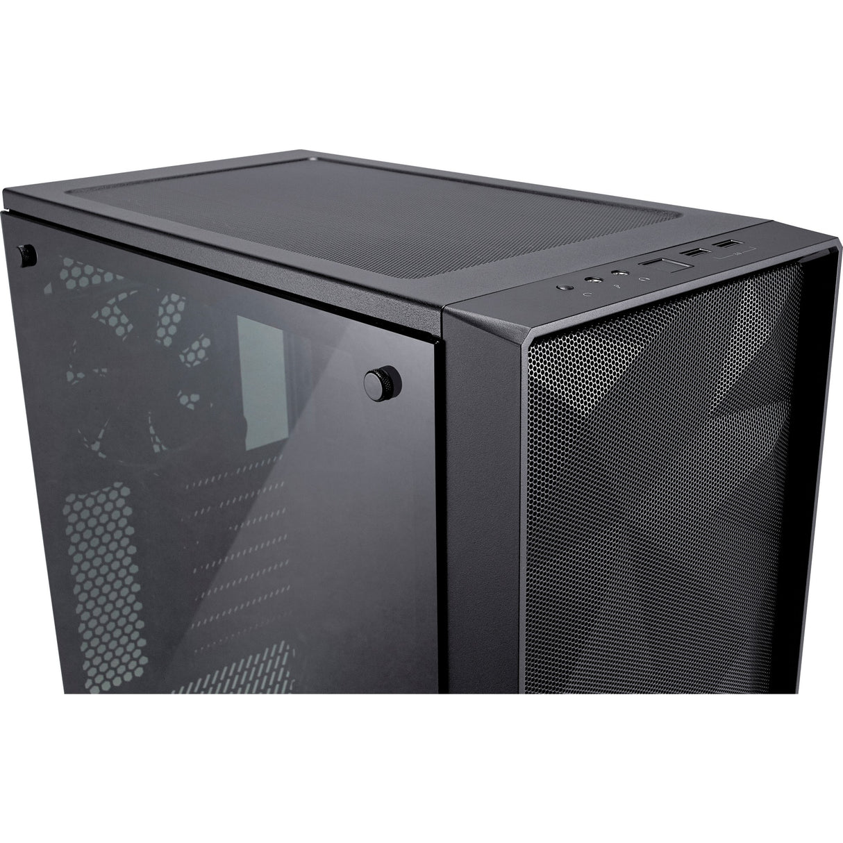 Fractal Design Meshify C Midi Tower Case (Black | 2x USB-A | Tempered Glass)