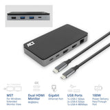 ACT Connectivity USB-C 4K MST Docking Station (black-grey)