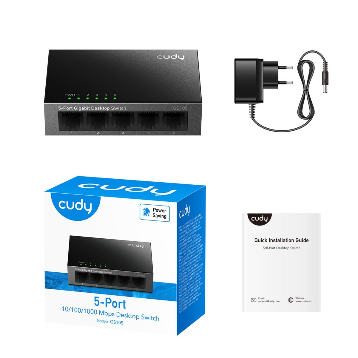 Cudy 5-port gigabit desktop metal switch