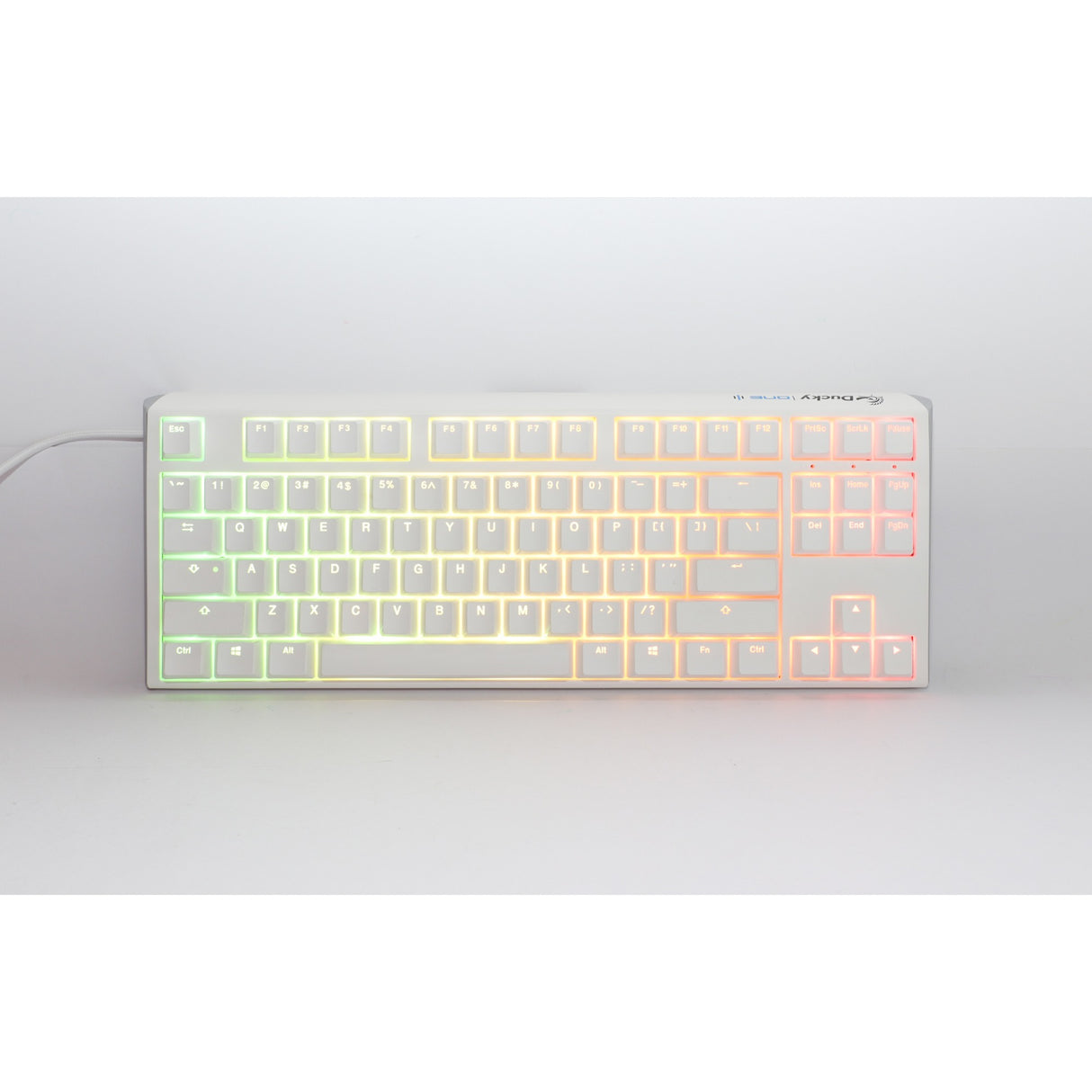 Ducky One 3 Classic Pure White TKL, keyboard (white, US layout, Cherry MX Red, RGB LED, double-shot PBT, hot-swappable, Quack Mechanics, 80%)