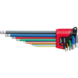 Wiha L-key set | in ErgoStar holder | hexagon ball end | 10-piece | short with phosphorescent coating - 41483 - 41483