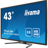 Iiyama Prolite X4373UHSU-B1 43 4K UHD Monitor (Black, 2x HDMI, 2x DisplayPort, Mini-DisplayPort, 4x USB-A, USB-B)