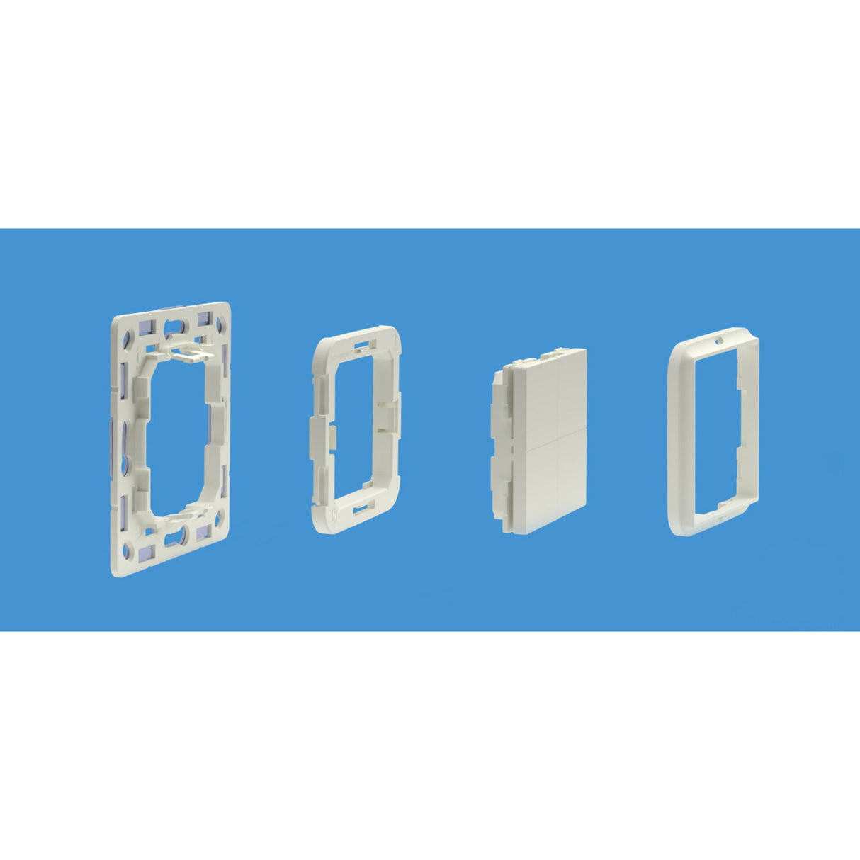 Shelly Blu Wall Switch 4 + Busch-Jaeger Adapter Switch (white, Bluetooth 4.2)