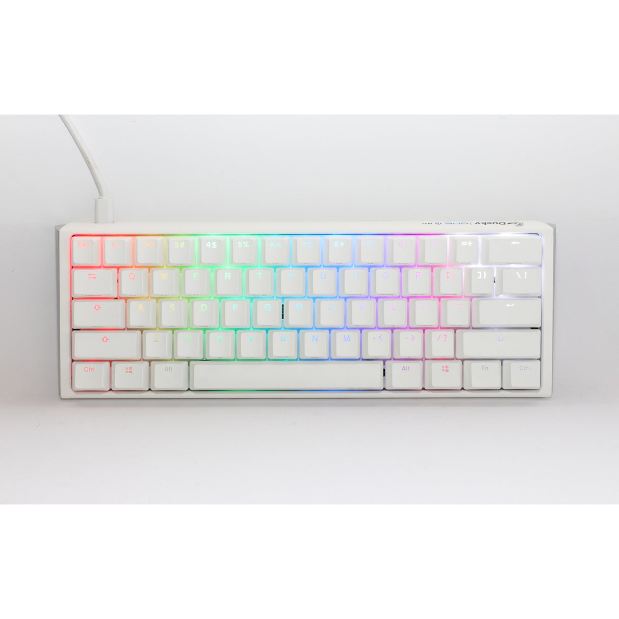 Ducky One 3 Classic Pure White Mini, keyboard (white, US layout, Cherry MX Red, RGB LED, double-shot PBT, hot-swappable, Quack Mechanics, 60%)