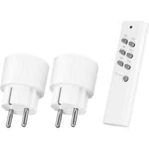 Klickt op Klickt op Schalter Set Wireless 2 Plugs mat Remote Kontroll