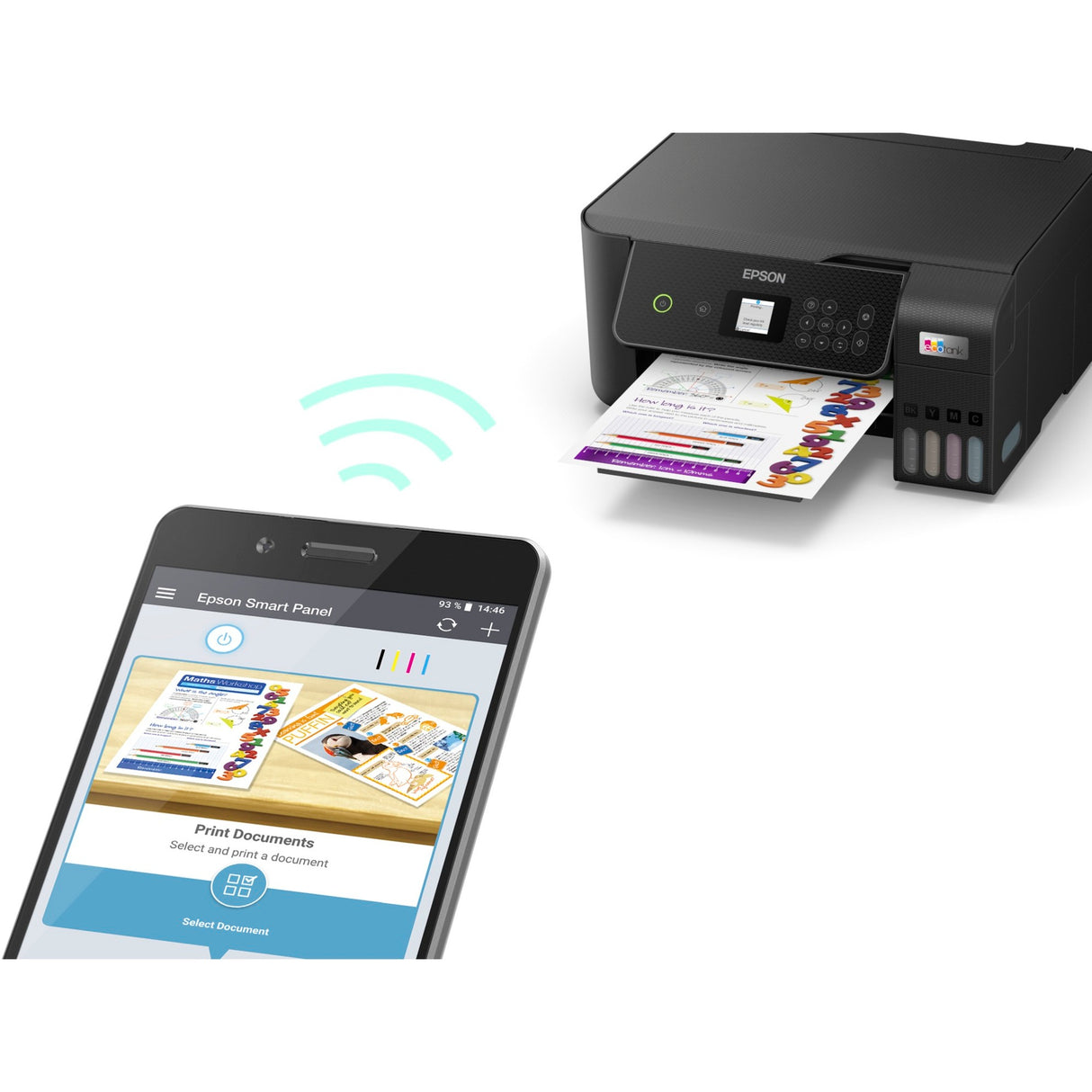 Epson EcoTank ET-2871 A4 Multifunction Wi-Fi Printer with Ink Tank All-in-One Inkjet Printer (Black, Scan, Copy, Wi-Fi, Includes up to 3 Years of Ink)