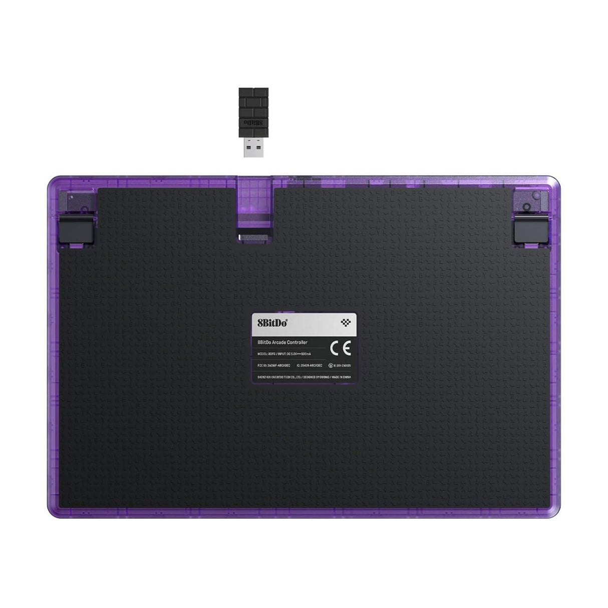 8bitdo arcade controller - transparent purple signature edition (purple transparent, 2.4 ghz bluetooth usb, nintendo switch 1 + 2, pc)