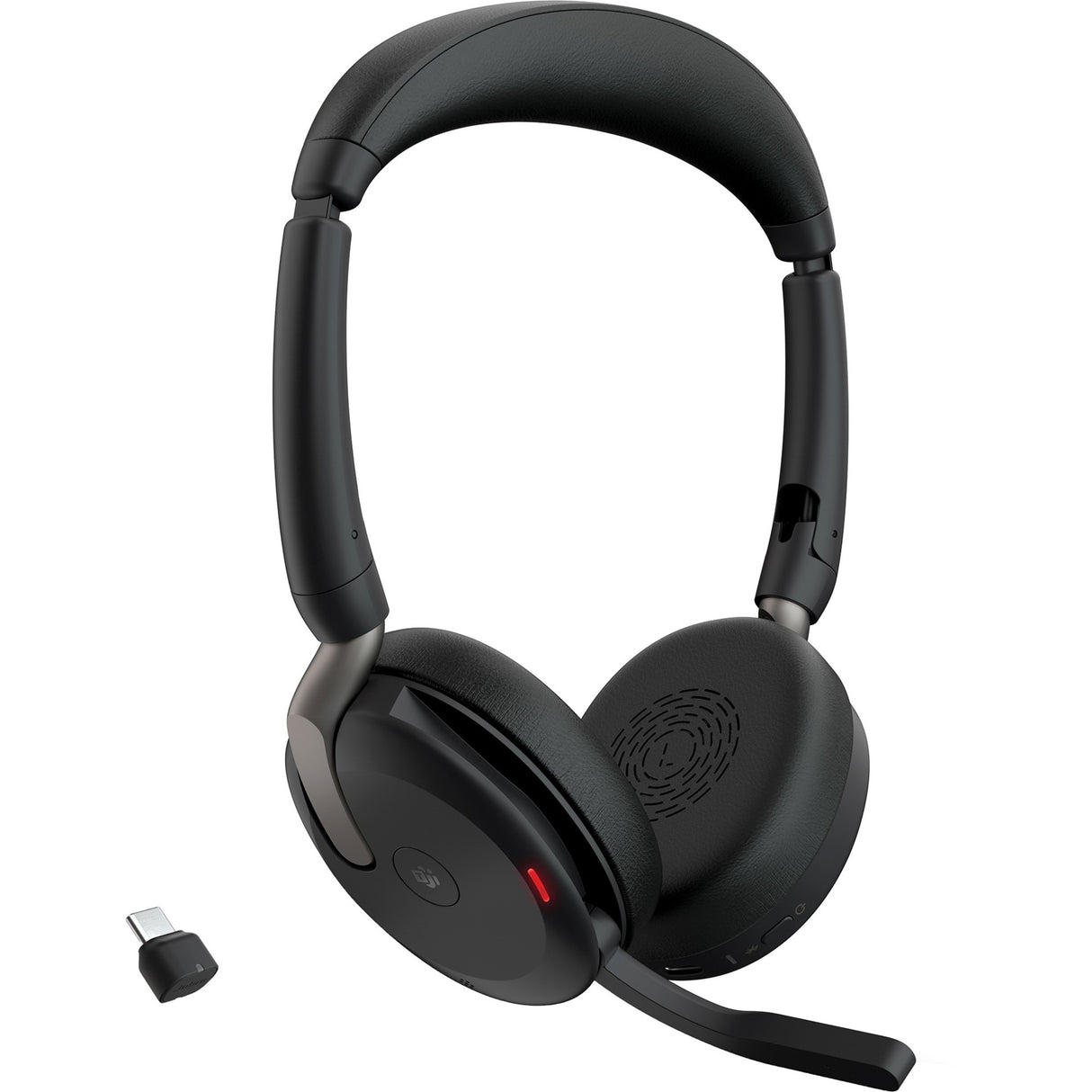 Jabra Evolve2 65 Flex Duo, MS On-Ear Headset (black, stereo, USB-C, Link380c, Microsoft Teams)