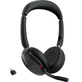 Jabra Evolve2 65 Flex Duo, MS On-Ear Headset (black, stereo, USB-C, Link380c, Microsoft Teams)