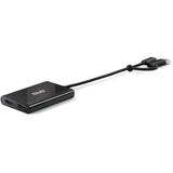 Club 3D USB-C to 2x HDMI Video Splitter with DisplayLink HDMI Splitter (Black, with USB-A Adapter)