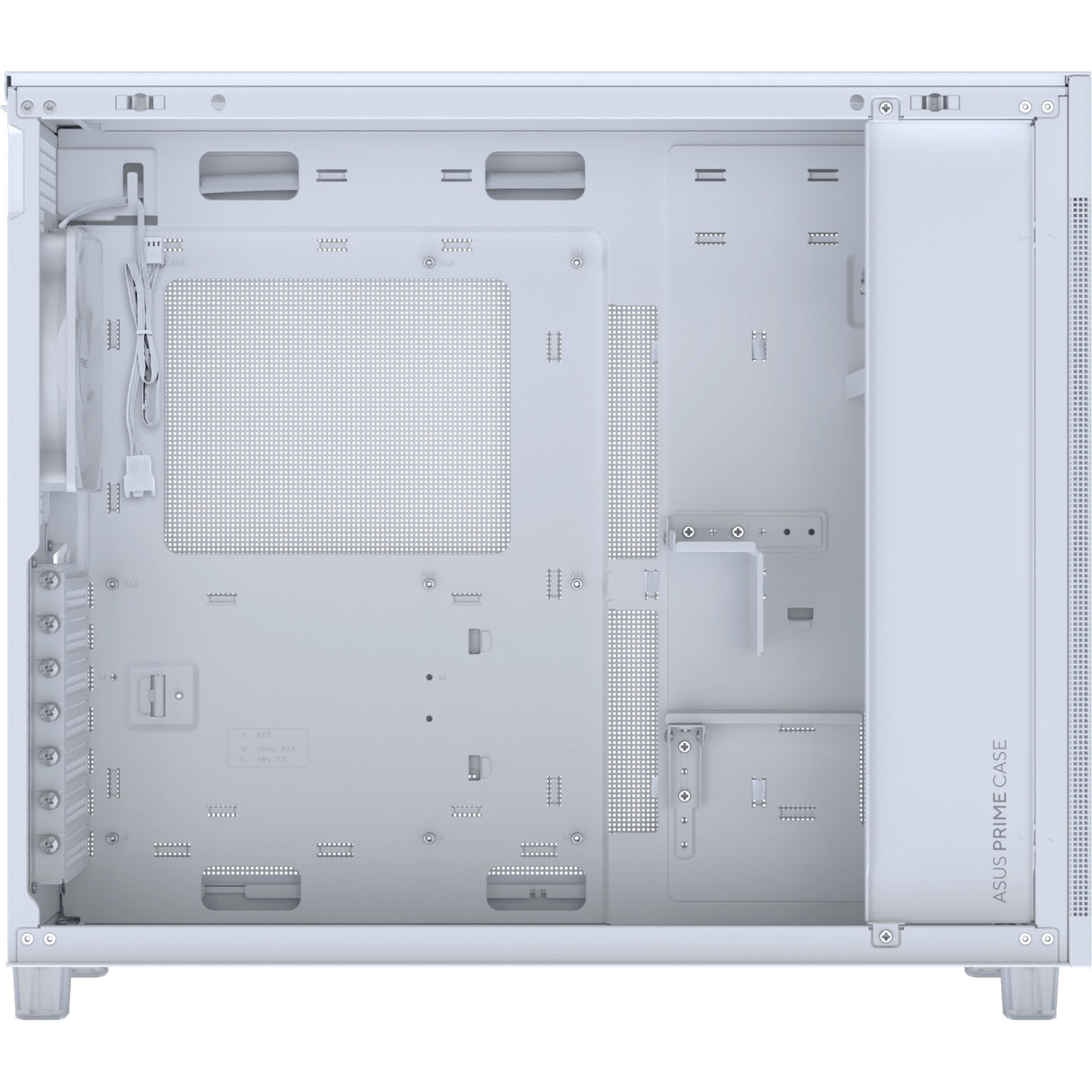 Asus prime ap303 - tempered glass panel midi tower behuizing (wit | 2x usb-a | 1x usb-c | tempered glass)