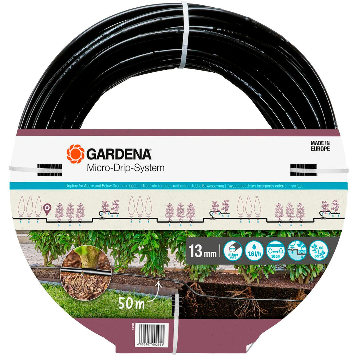 Gardena Drop Tube til buskehække (50 m)