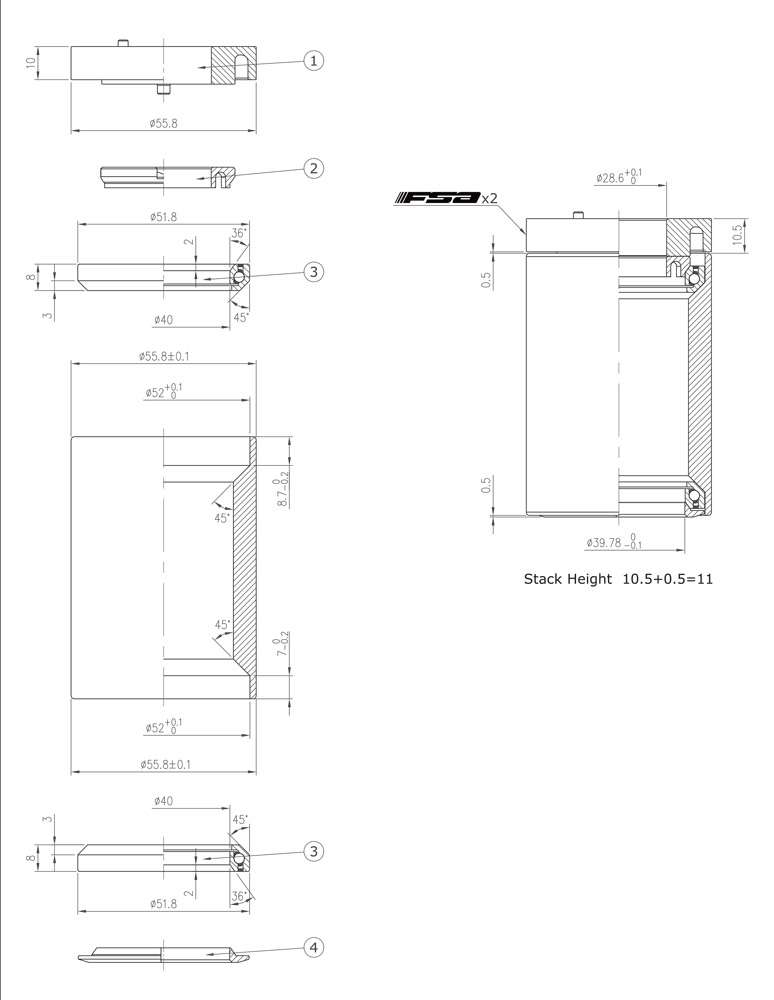 Fsa no.55r 1.5 acr headset