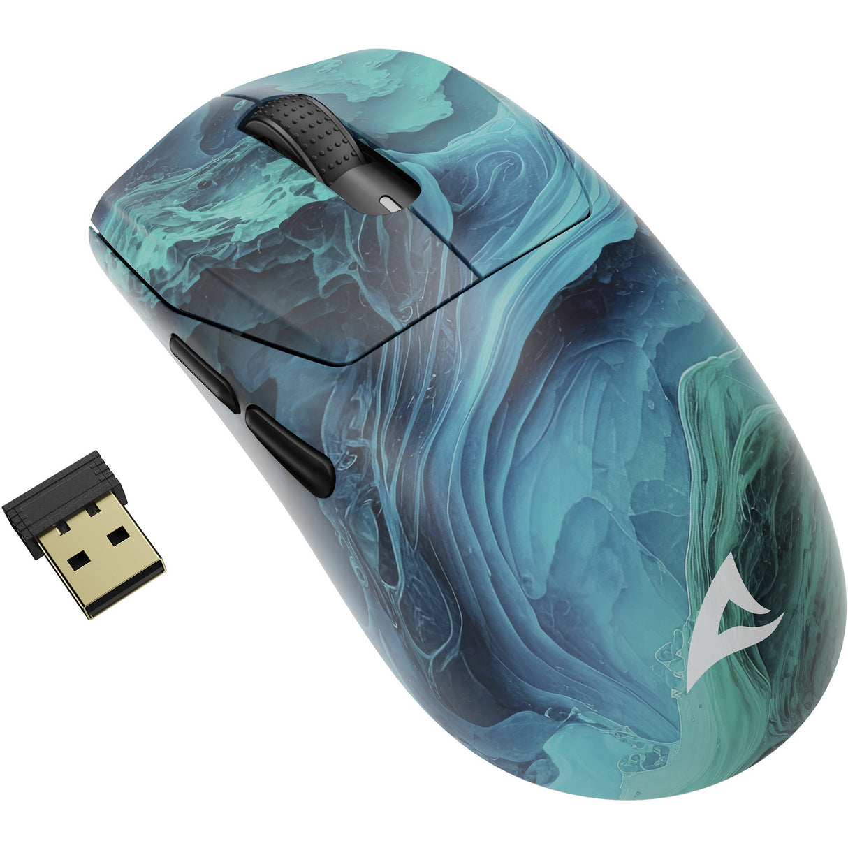 Mouse da gioco Sharkoon sgm25w (blu turchese, 12.000 dpi, LED rgb)