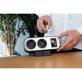 Brennerstuhl estilo duplex socket with switch socket (black silver, 2x slot for keystone modules)
